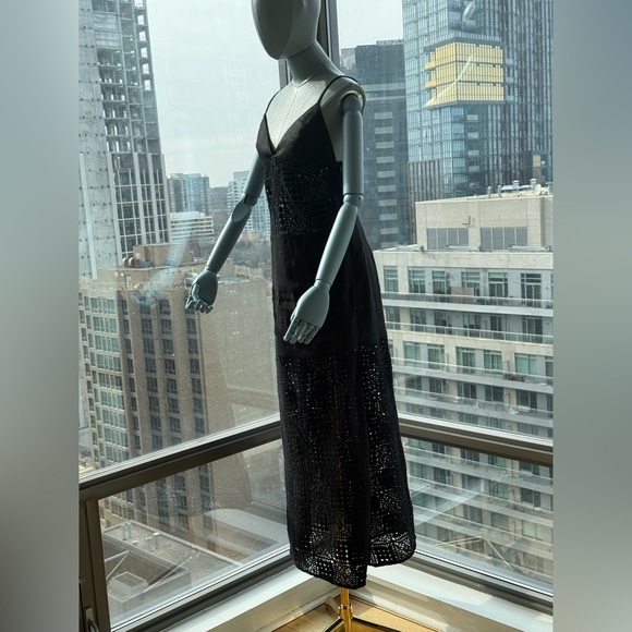 🆕 SIR THE LABEL 🧿 NWOT Rayure Tri Crochet Maxi Dress, Black Crochet, Sz 1 US 4 - Picture 12 of 16